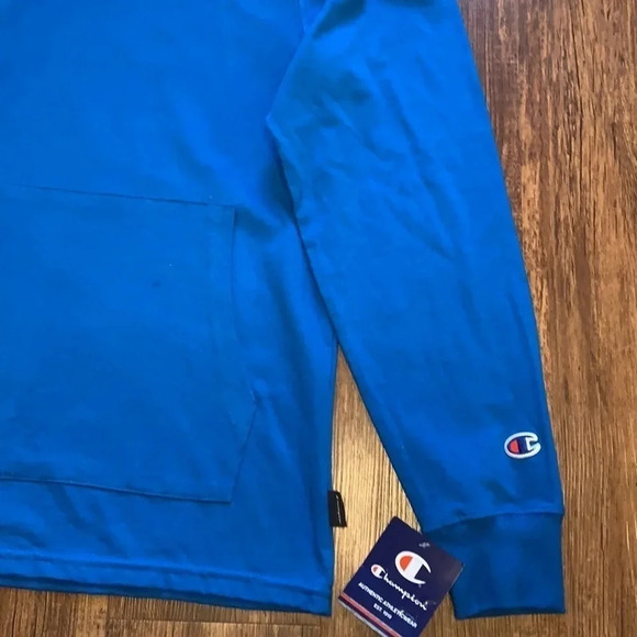 Champion Logo Hoodie Teal Blue Small - Picture 4 of 7